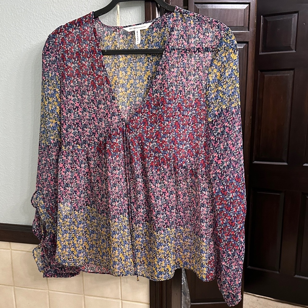 BCBGeneration Multicolor Floral Blouse